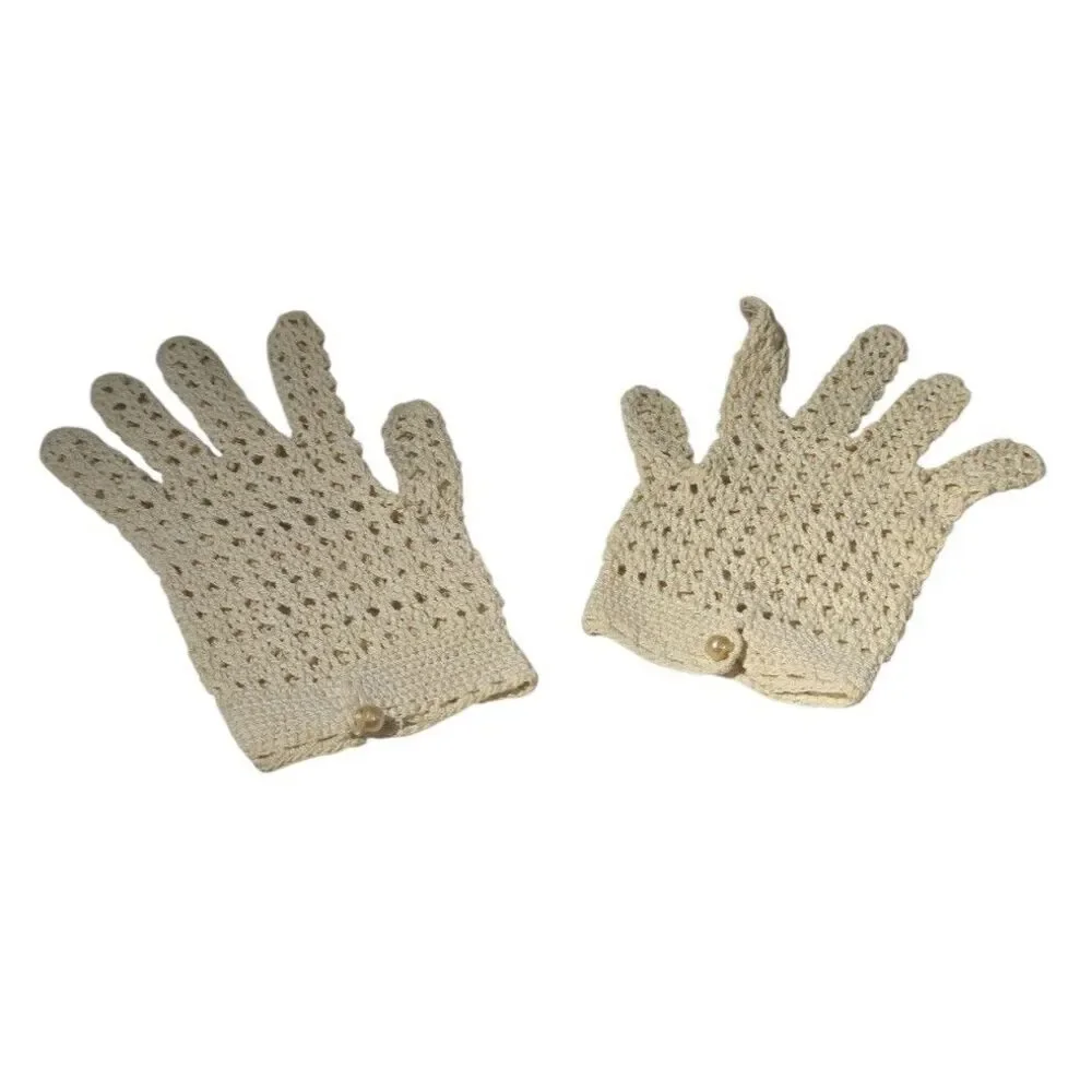 Vintage 1950s Grandoe Crochet/Lace Gloves no tags- Wrist 4